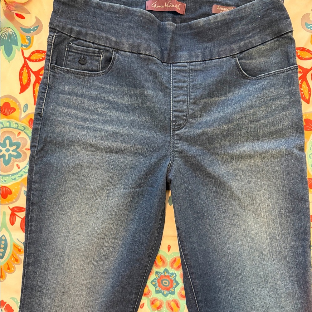 Gloria Vanderbilt - Amanda High Rise Pull on Blue Jeans